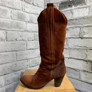 Steven By Steve Madden Brown Suede Heeled Western Boots